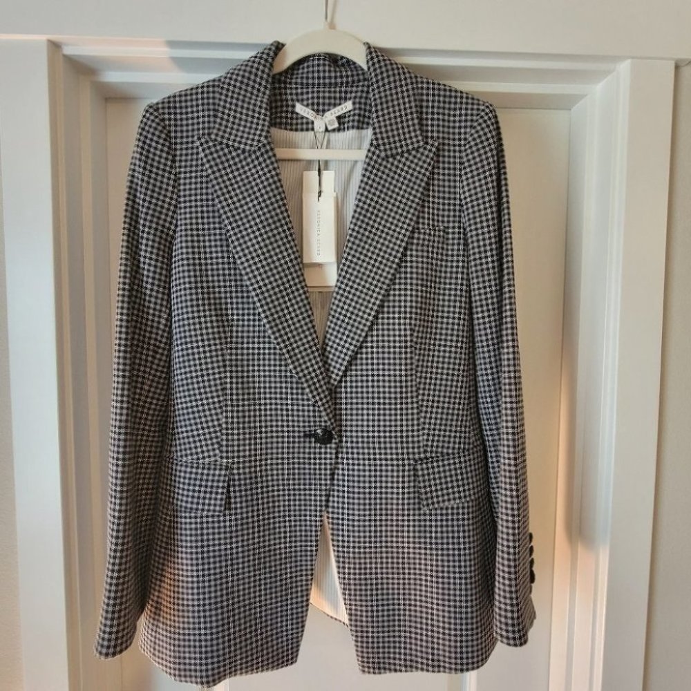NWT! VERONICA BEARD LONG & LEAN Houndstooth DICKEY JACKET Size 8 - Picture 16 of 16